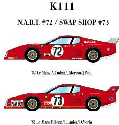 24 MFH Ferrari 512BB LM 82 Nart 72 Swap Shop 73 K111