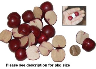 10 Pcs 7 8 Red Wooden Apple Halves Split