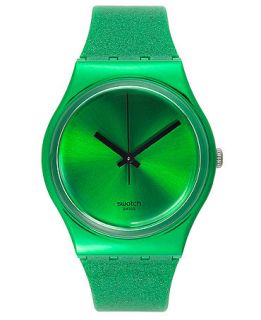 Swatch Watch, Unisex Swiss Deep Shine Green Glitter Green Silicone