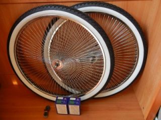 26 Bicycle 140 Spoke Wheel Package Rims Tires and Tubes Chopper Beach