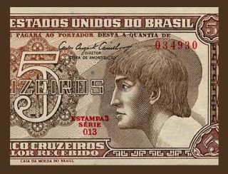 Banknote BRAZIL   1961    INDIAN   Series 013   Pick 166   UNC