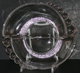 Duncan Miller Crystal Glass Divided Nut/ Relish Dish Teardrop