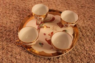 Antique Chinese Tea Set with Gold Rim Very Beautiful