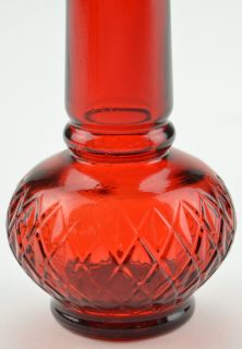 Vintage Avon Ruby Red Somewhere Cologne Glass Bottle 7 Tall