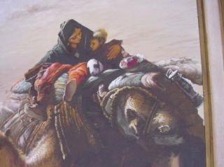 Bedouin Mother and Child Riding A Camel