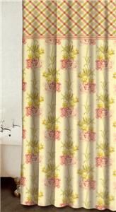 Waverly Shower Curtain Traditions Starla Mauve Pale Yellow Cream Rose