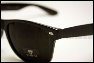Retro 80s Old School Style Sunglasses Super Black Lens Black New