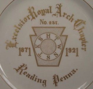 Excelsior Royal Arch Chapter Reading PA Plate Lenox O