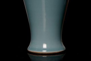 Antique Chinese 18th C Glaze Celadon Vase Monochrome Signed N098