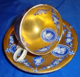 Coalport Miniature Gilded Cabinet Cup and Saucer