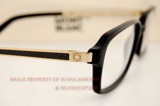 New Mont Blanc Eyeglasses Frames 298 001 Black Gold for Men
