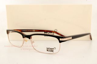 Mont Blanc Eyeglasses Frames 309 005 Black Havana Gold for Men