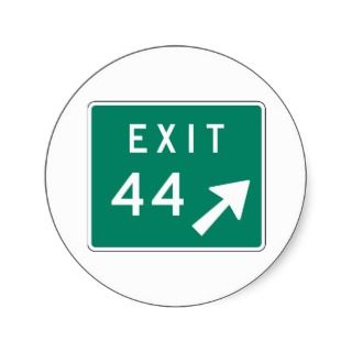 Exit 44 Street Sign Stickers
