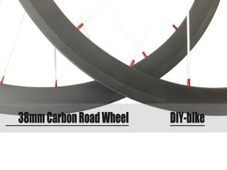 38mm Tubular Carbon Road Bike Wheels 700c Carbon Wheelset