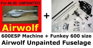 600ESP Electric Machine + Airwolf 600 size Funkey Unpainted Scale