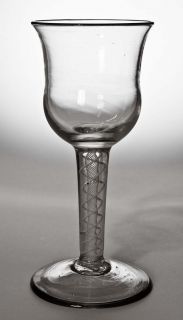 Georgian Antique Opaque Twist Large Wine Glass Goblet