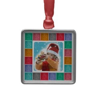 Gingerbread Man Colorful Photo Template Ornament