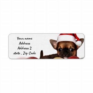 Christmas chihuahua puppy address labels