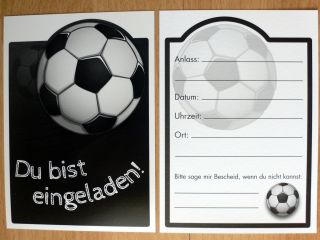 10 Einladungen Kindergeburtstag Fußball Einladung Geburtstag + Kuvert