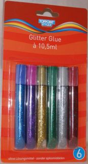 6x Glitter Glue a 10,5 ml Stifte Toppoint Stylex NEU / OVP