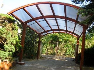 Carport Leimholz, 5,4 Meter x3,3 Meter, 10 mm Doppelstegplatten