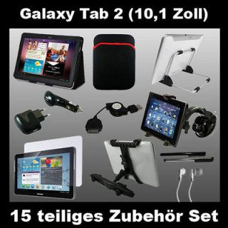 15 teiliges Samsung Galaxy Tab 2  10.1 Zoll  Zubehör Set Paket