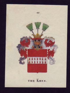 1840   von Koss Original Wappen Lithographie