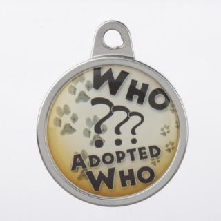 TagWorks Personalized Dome "Who Adopted Who" Pet Tag   ID Tags   Collars, Harnesses & Leashes