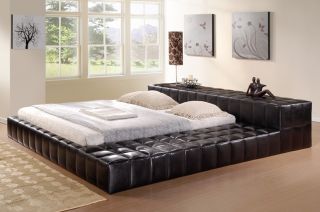 Doppelbett Textil Lederbett Bett 160 x 200 cm braun NEU