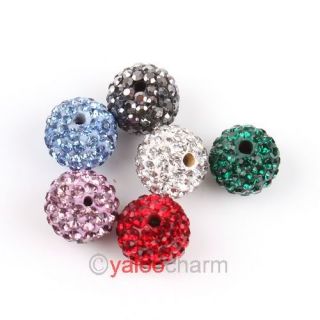 Neu 20x Kristall Strass Fimo Perlen Ball Beads Passen Halskette 10mm