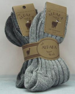 Paar Wollsocken mit Alpaka superweich grau 43/46