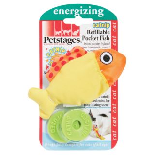 Petstages™ Pocket Fish Refillable Catnip Cat Toy   Plush Toys   Toys