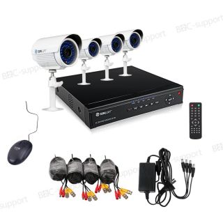 SUNLUXY 4CH HD CCTV Full D1 DVR 600TVL Überwachung Sicherheit IR