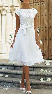 Luxus Abendkleid Brautkleid Apart Heine Pailletten Creme/ Weiss Gr 36