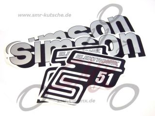 Simson Aufkleber Tank & Seitendeckel Set S51 Elektronik