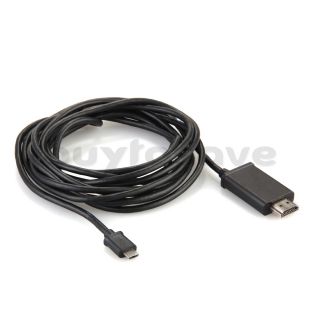 Schwarz 3M MHL Micro USB auf HDMI Adapter Kabel für Samsung i9300