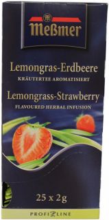 81EUR/100g) Messmer Lemongras Erdbeer Tee 25 Beutel