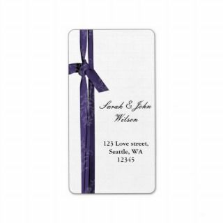 elegant violet wedding ,return address label