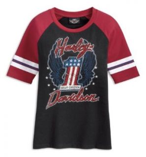Harley Davidson T Shirt Raglan Number One 96156 11VW Damen Shirt