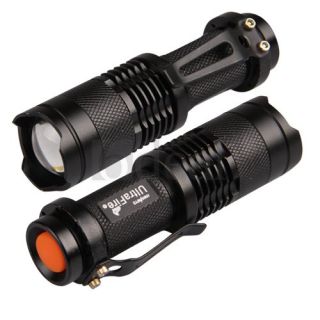 300LM 7W CREE Q5 LED Taschenlampe Flashlight Schwarz
