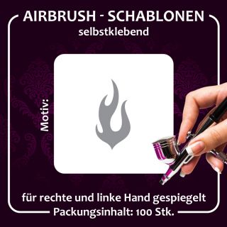 Airbrush Schablonen   Motiv 43   NAILART   100 Stk.   Flamme   Feuer