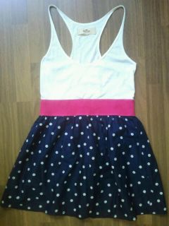 Hollister Sommer Kleid/Mini Kleid,Gr.L (38 40),blau,weiss,pink,polka