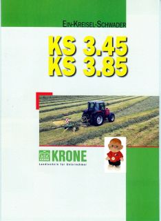Krone Ein Kreiselschwader KS 3.45+3.85 03/99~Prospekt~