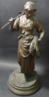 Antoine AIZELIN (1821 1902) , grosse Bronze Magd, H 47 cm, 197/10200