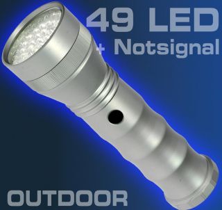49 LED ALU Taschenlampe + Holster + Notsignal + E Mode 1149