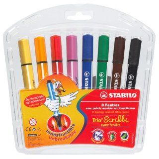 STABILO Trio Scribbi 8er Etui   gefederte Dreikant  Fasermaler 