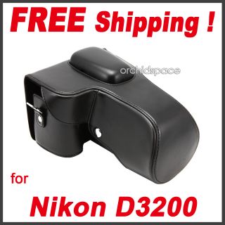 Leder Tasche für Nikon D3200 D 3200 18 55 18 105 Kameratasche schwarz
