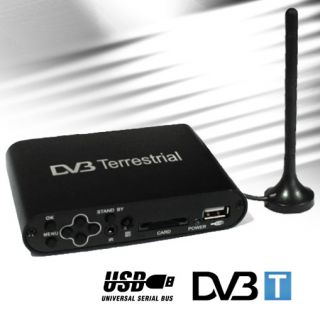 MOBILER DVB T RECEIVER RECORDER USB SD AUTO KFZ LCD TV 12V MP3 MPEG