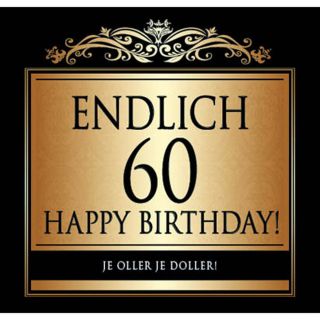 Wein Sekt 60. Geburtstag Happy Birthday 60 Gold Etikett