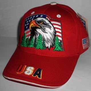 Baseball Cap USA EAGLE / FLAG  red 